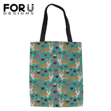 FORUDESIGNS/холщовые сумки-тоут женские 3D милые Borzoi Животные Печать женские сумки на плечо Дамская Складная хозяйственная сумка для девочек книга