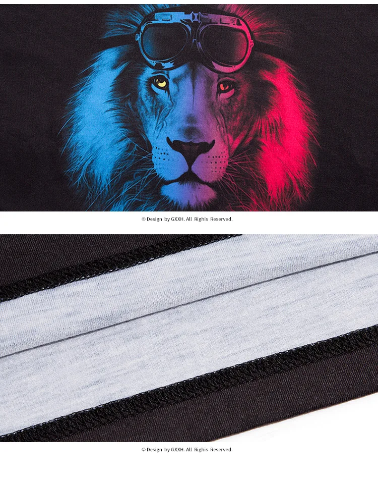GXXH Мужская футболка высокого качества Повседневная Осенняя мужская футболка с длинным рукавом с рисунком льва с круглым вырезом плюс размер мужские топы 5XL 6xl 7xl