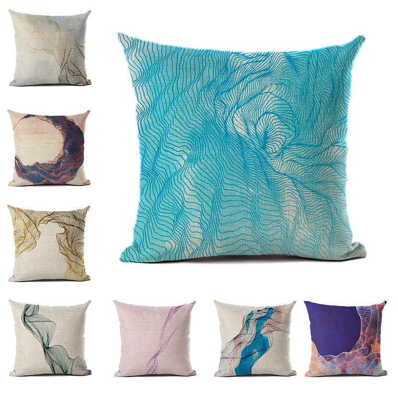 

Modern Minimalist Cushion Cover Line Abstract Pattern Hug Pillowcase Sofa Bed Filled Decoration Pillow Decoration