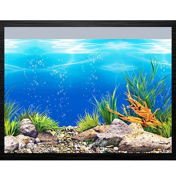 

2019 Decorative Sticker Fish Tank Background Hd 3d Drawing Aquarium Glass Wall Background Drawing Double Sides