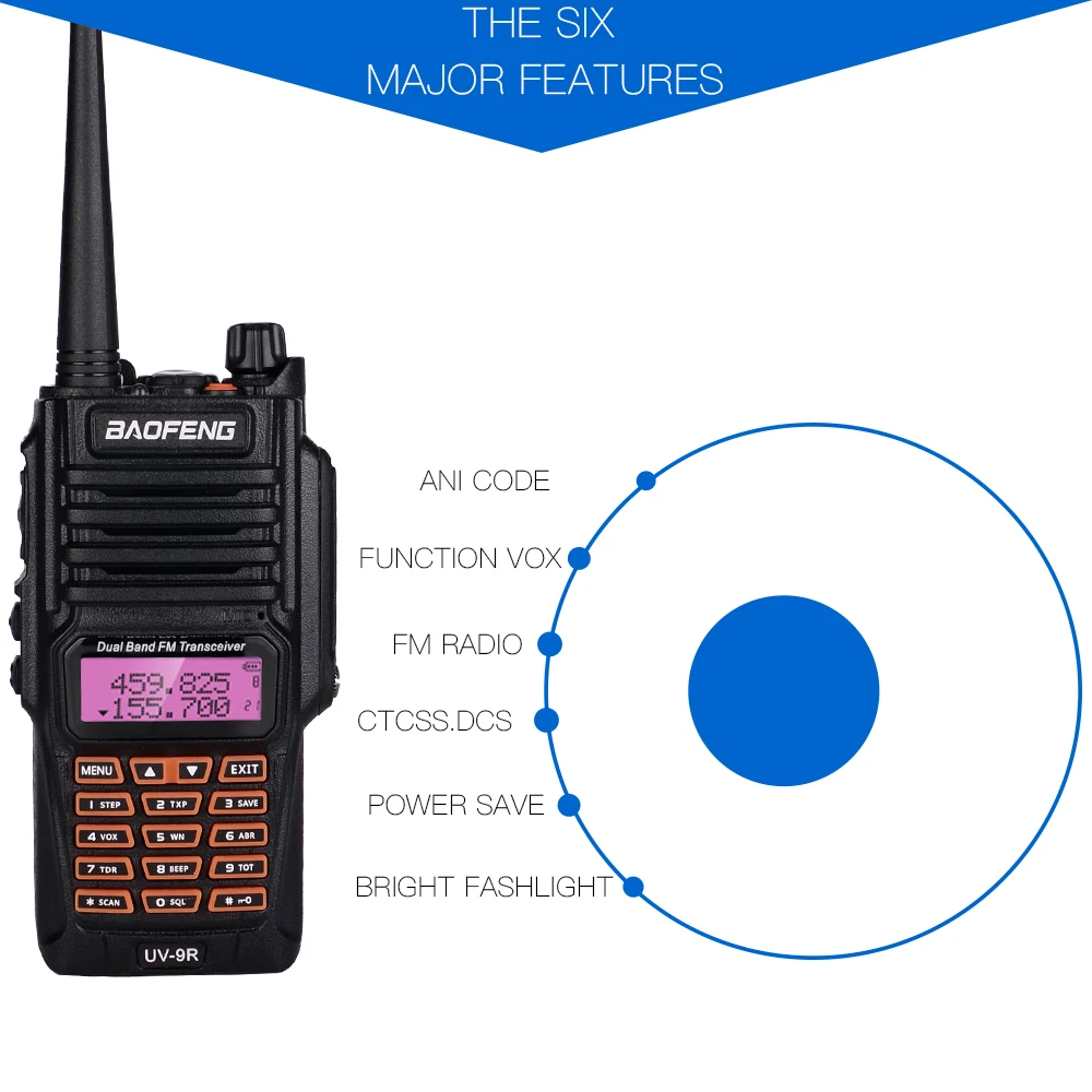 Рация Baofeng водонепроницаемая Двухдиапазонная 5 Вт УВЧ vhf двусторонняя с защитой