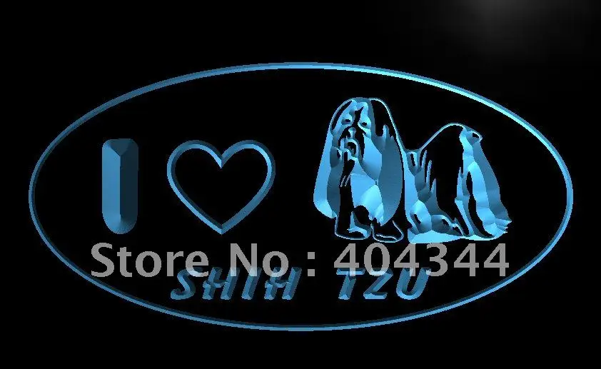 LK232- I Love Shin Tzu Dog Pet LED Neon Light Sign home decor crafts | Дом и сад