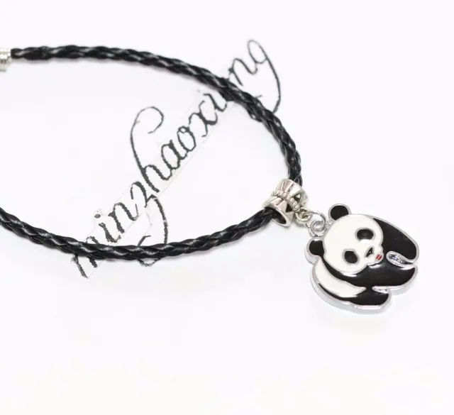 20pcs Diy Animal Pendant Bracelet Tibetan Silver Enamel Panda Charm 20pcs Diy Animal Pendant Bracelet Tibetan Silver Enamel Panda Charm Bracelets Bangles Pu Leather