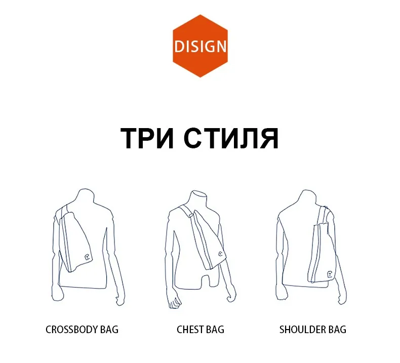 Tangcool Multi Функция модные сумки через плечо для мужчин зарядка через usb груди пакет короткой поездки Курьерская сумка водоотталкивающая сумка