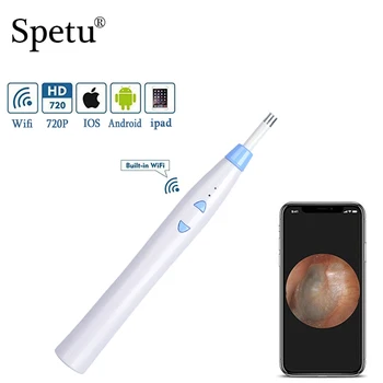 

WiFi Otoscope 720P Wireless Ear Endoscope with 6 LED Ear Endoscope Camera Earwax Cleaning Tool for iPhone/IOS/Android /Samsung
