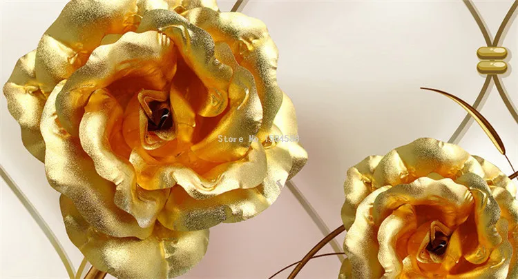 Пользовательские фото обои Европейский Стиль Золотая Роза рельефы мрамор фрески обои гостиная отель 3D напольная плитка ПВХ 3D наклейка