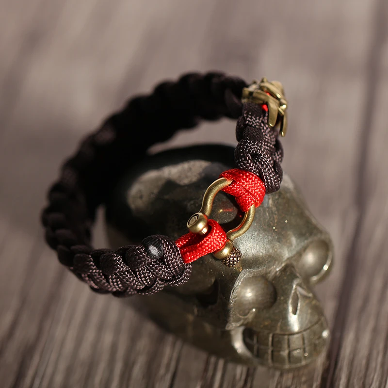 Mcllroy Nylon rope Weave bracelets D shape button Copper Mask Superman Men jewelry Vintage bracelet&bangle Punk accessories Boho