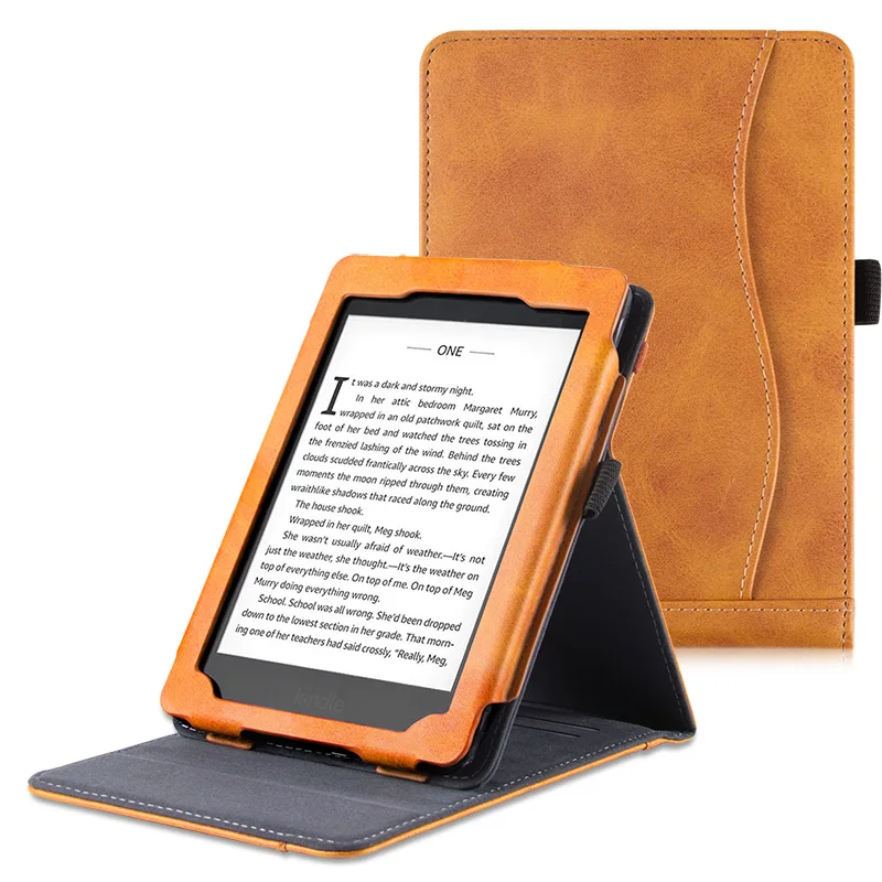 Чехол-подставка BOZHUORUI для Kindle Paperwhite eReader-Премиум pu кожаный Мульти-просмотр Hands Free чтение с автоматическим режимом сна/пробуждения - Цвет: Brown