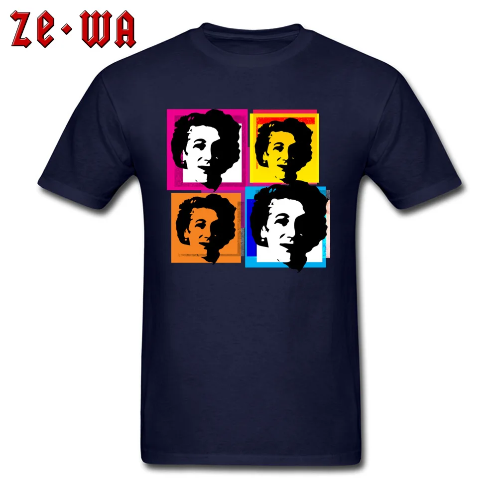 Cheap Custom Design Short Sleeve Top T-shirts ostern Day Round Collar Pure Cotton Tops T Shirt for Men T Shirts Casual ENID BLYTON ENGLISH CHILDRENS NOVELIST POP ART STYLE COLLAGE navy