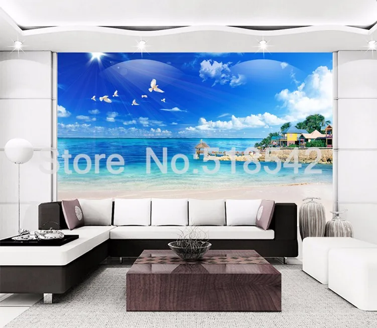 Мальдивы пейзаж настенная изготовление размеров под заказ 3D настенные фрески обои для Гостиная Спальня диван Задний план фото обои 3D