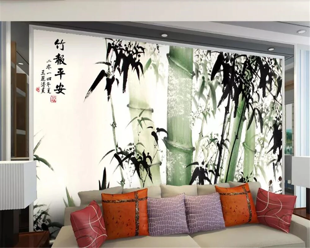 

beibehang children's wallpaper Chinese high bamboo safe photo wallpaper living room TV background wallpaper for walls in rolls