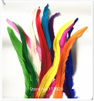 

Wholesale 100pcs natural badger saddle Rooster feathers 35-40cm14-16" for decoration