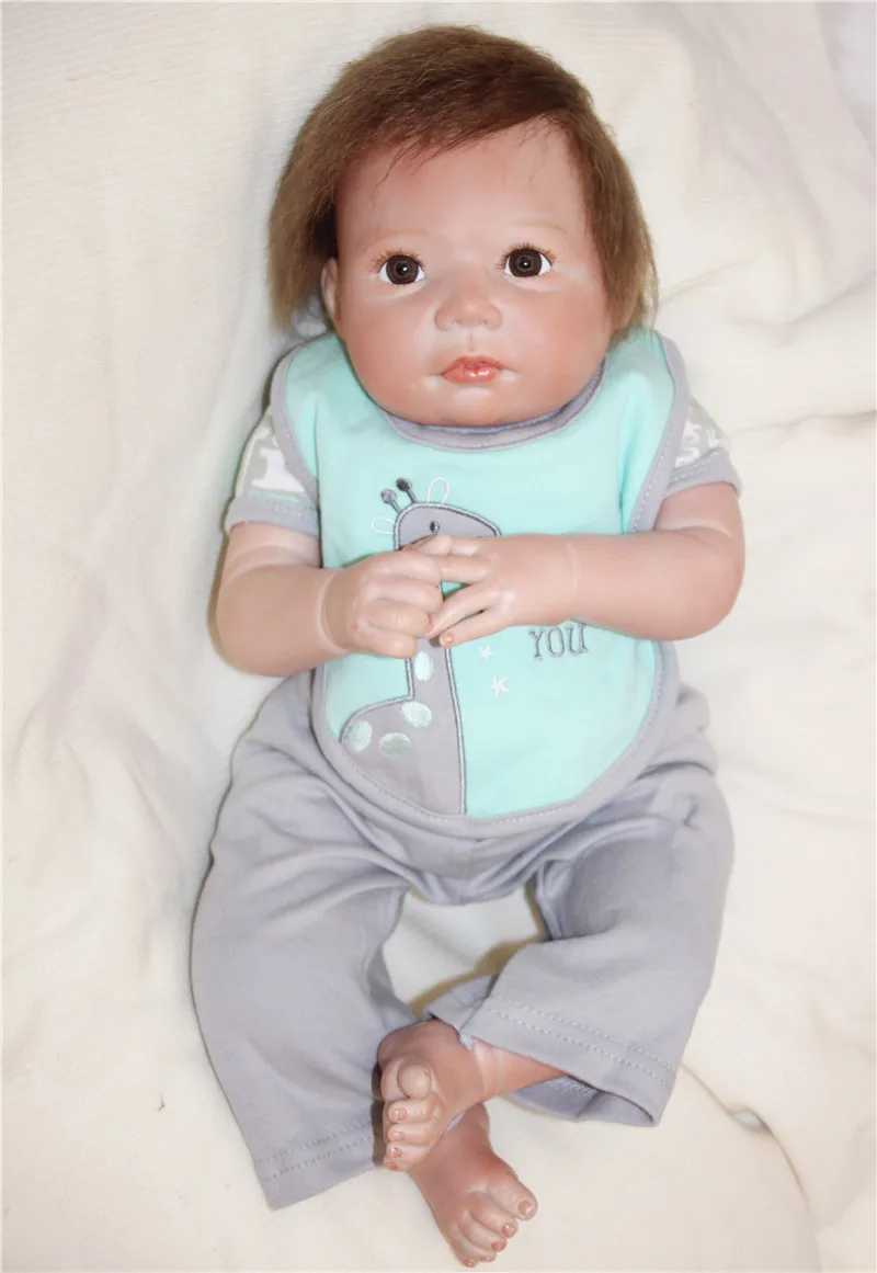 

20" bebe boy reborn bonecas soft silicone reborn dolls cotton body kids toys gift fake baby newborn dolls brinquedos