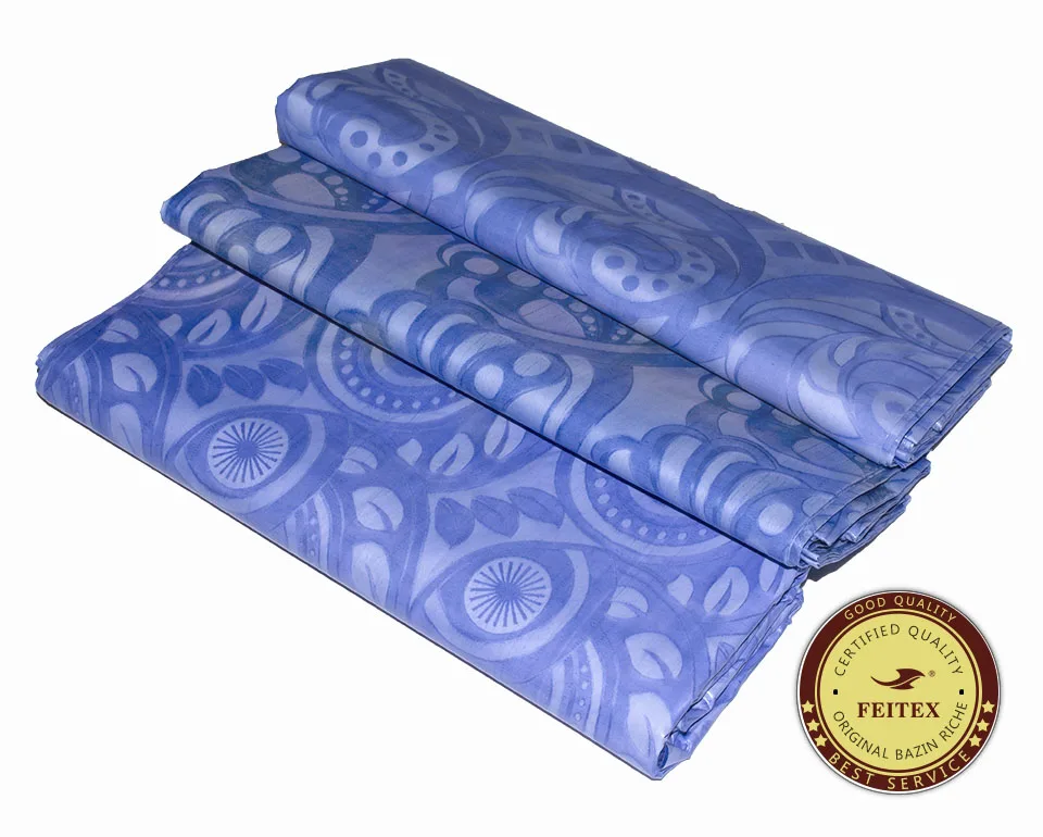 FEITEX Небесно голубой 5 ярдов/мешок Лидер продаж Базен Riche Getzner жаккардовые Вязание африканские ткани для Свадебная вечеринка