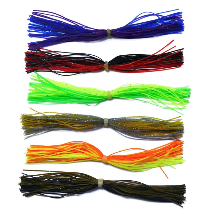 6 Bundles 40 60 Strands Fishing Silicone Skirts Bass Lure DIY