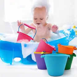 6 цветов Силиконовый складной песок Dabbling Pour Water Toy Пляжный набор игрушек для детей ручной бочонок детские игрушки для малышей душевая Ванна