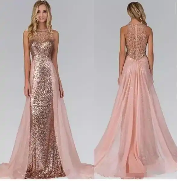 maid of honor rose gold dress