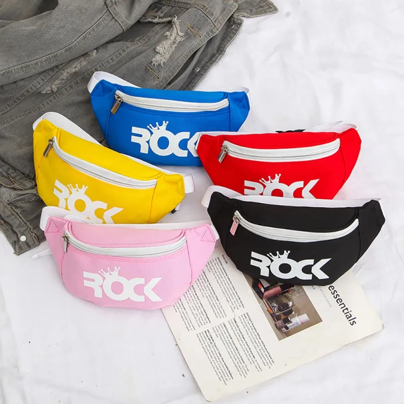 

Children Belt Bag Kids Letter Print Mini Fanny Pack Girls Money Phone Waist Bag
