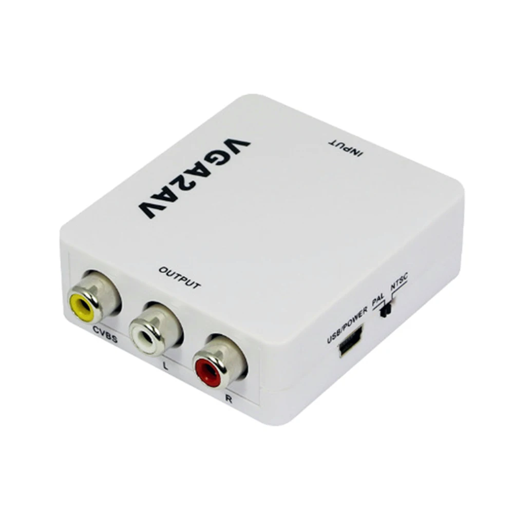 VGA to AV Converter Adapter 1080P 165MHz Mini Full HD Audio USB