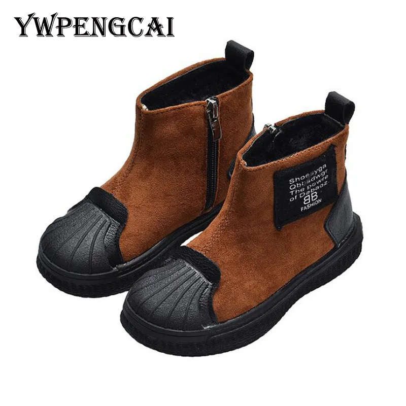 Comprar Unisex Kids Martin botas niños botines suaves de cuero PU piel caliente niños invierno botas Patchwork colores Tamaño 27 36