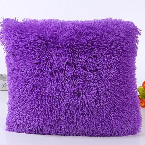 

New Cute Plush Furry Cushion Cover Throw Pillow Case Home Bed Room Sofa Decor