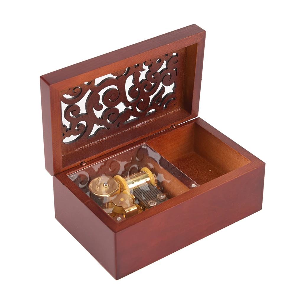 Wood Rectangle Jewelry Music Box Exquisite Retro Musical box for Home