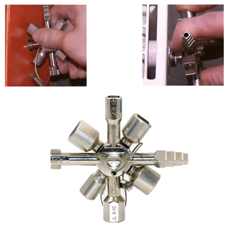 

Universal Multi-function Triangle Cross Nut Key 10 In 1 for Gas Electric Meter Cabinets Radiator Locksmith Tool Lock Pick Set