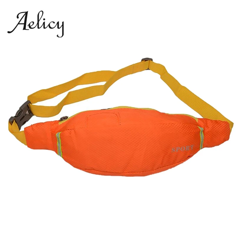 

Aelicy Waist Pack Male Outdoor Students Sport Luminous Strip fanny pocket Phone Pocket Female Nylon Waterproof Running Chest Bag