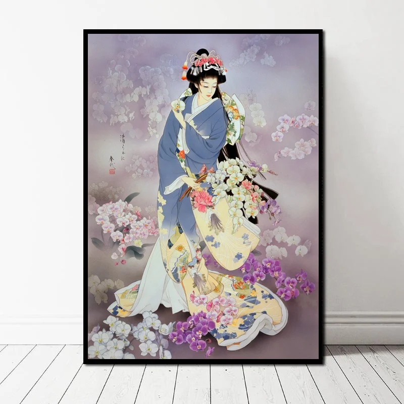 JAPAN STYLE Japanese Geishas Art Canvas Poster Wall Pictures for Living Room No Frame JAPAN STYLE Japanese Geishas Art Canvas Poster Wall Pictures for Living Room No Frame