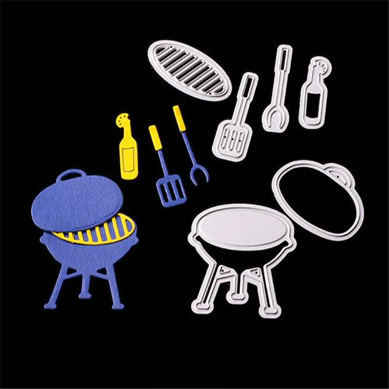 

BBQ Grill Set Metal Cutting Dies Stencils for DIY Scrapbooking Album Embossing Paper Cards Decorative Crafts Die Cuts Template