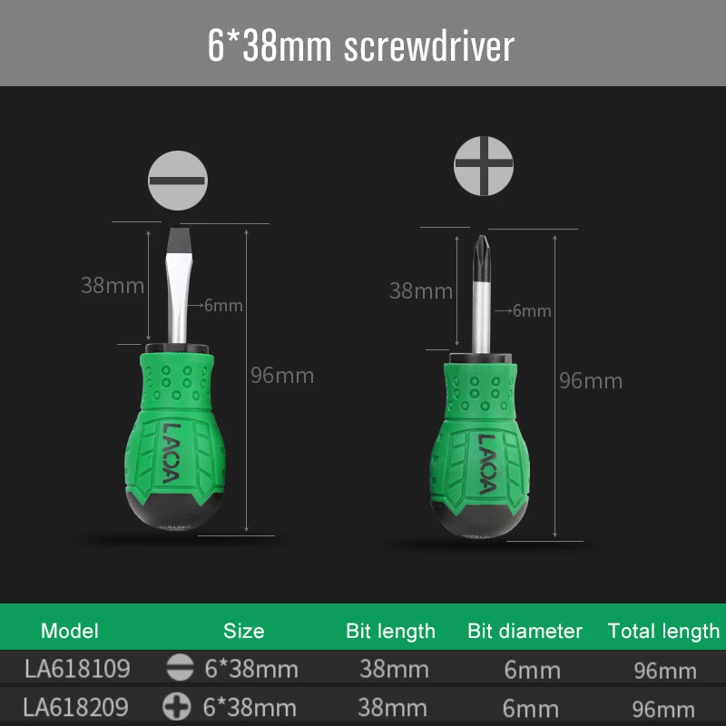 LAOA S2 Отвертка плоская и крестообразная отвертка Набор отверток бытовые ручные инструменты - Цвет: 6x38 Sl. and Ph.