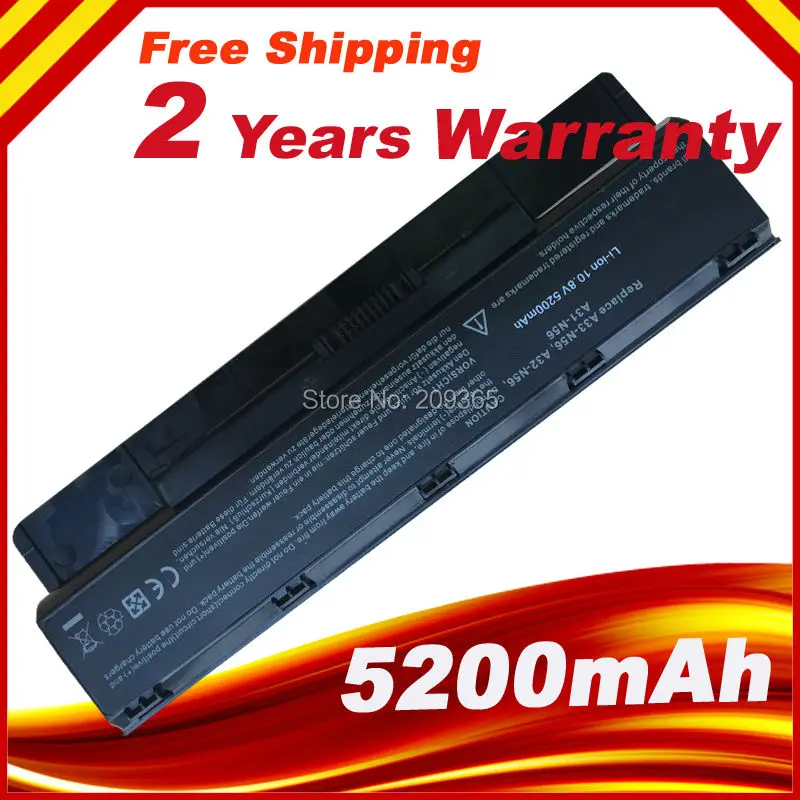 Новый 6-ячейный Аккумулятор для ноутбука Asus A33-N56 N76 N76V N76VJ N76VM N76VZ 5200 мАч | Компьютеры