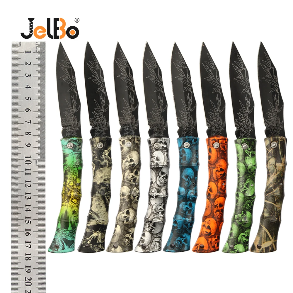 JelBo инструменты для выживания на открытом воздухе нож для охоты и кемпинга многоцветный складной нож портативный карманный военный твердость нескользящий