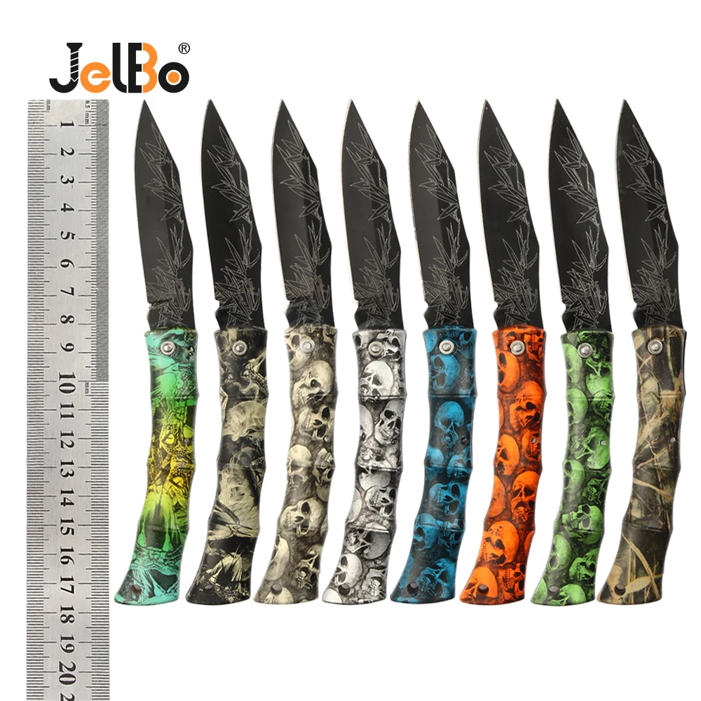 

JelBo Outdoor Survival Tools Hunting Camping Knife Multiple Color Folding Knife Portable Pocket Military Hardness Non-slip