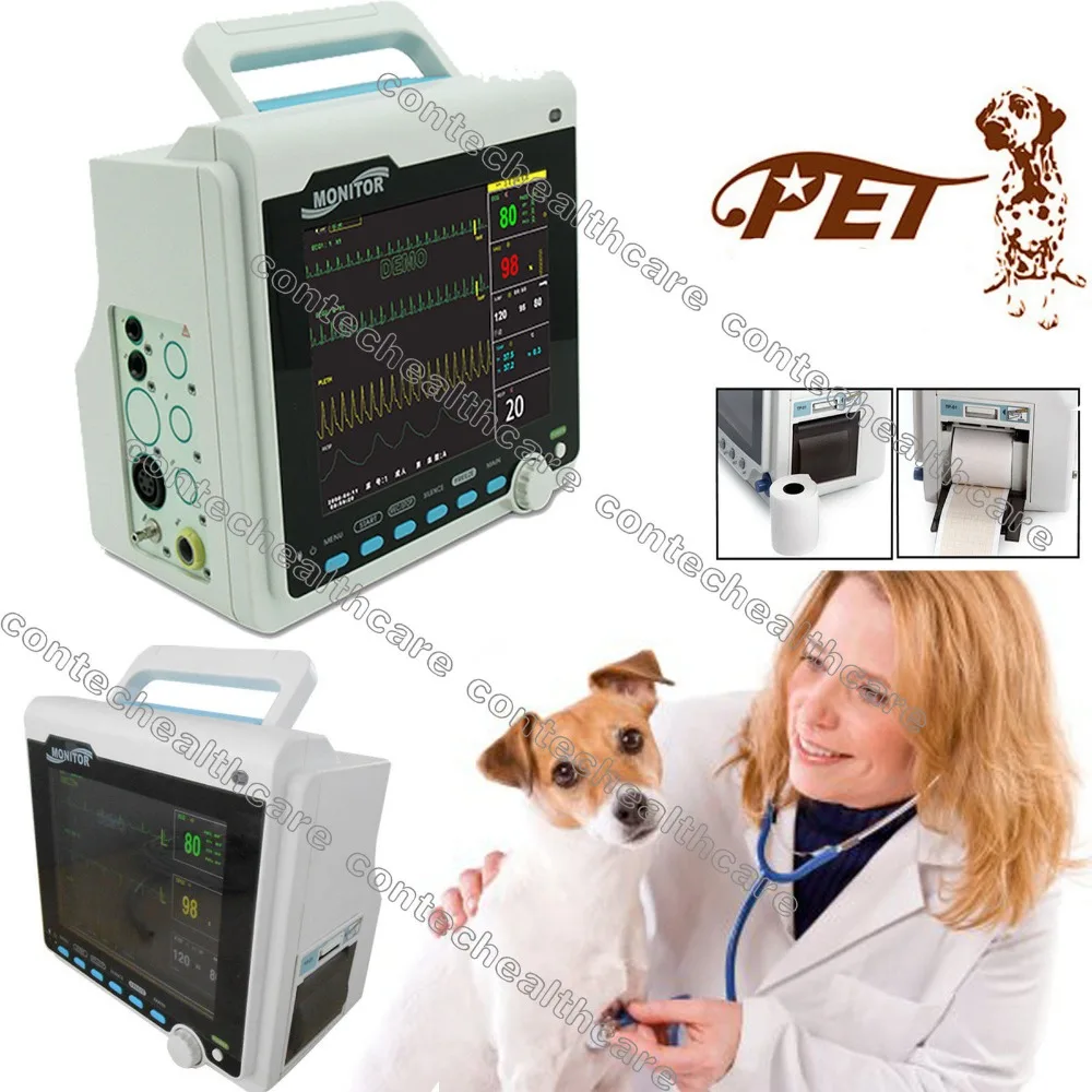 Vet ICU Patient Monitor ECG NIBP PR Spo2 Temp Multi-Parameter,Printer,Veterinary цена Vet ICU Patient Monitor ECG NIBP PR Spo2 Temp Multi-Parameter,Printer,Veterinary цены онлайн