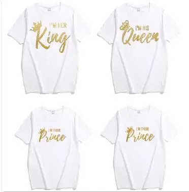 Новые одинаковые комплекты одежды для всей семьи футболка для папы, мамы, дочки, сына и короны одежда для папы, мамы и меня королевская королева - Цвет: White