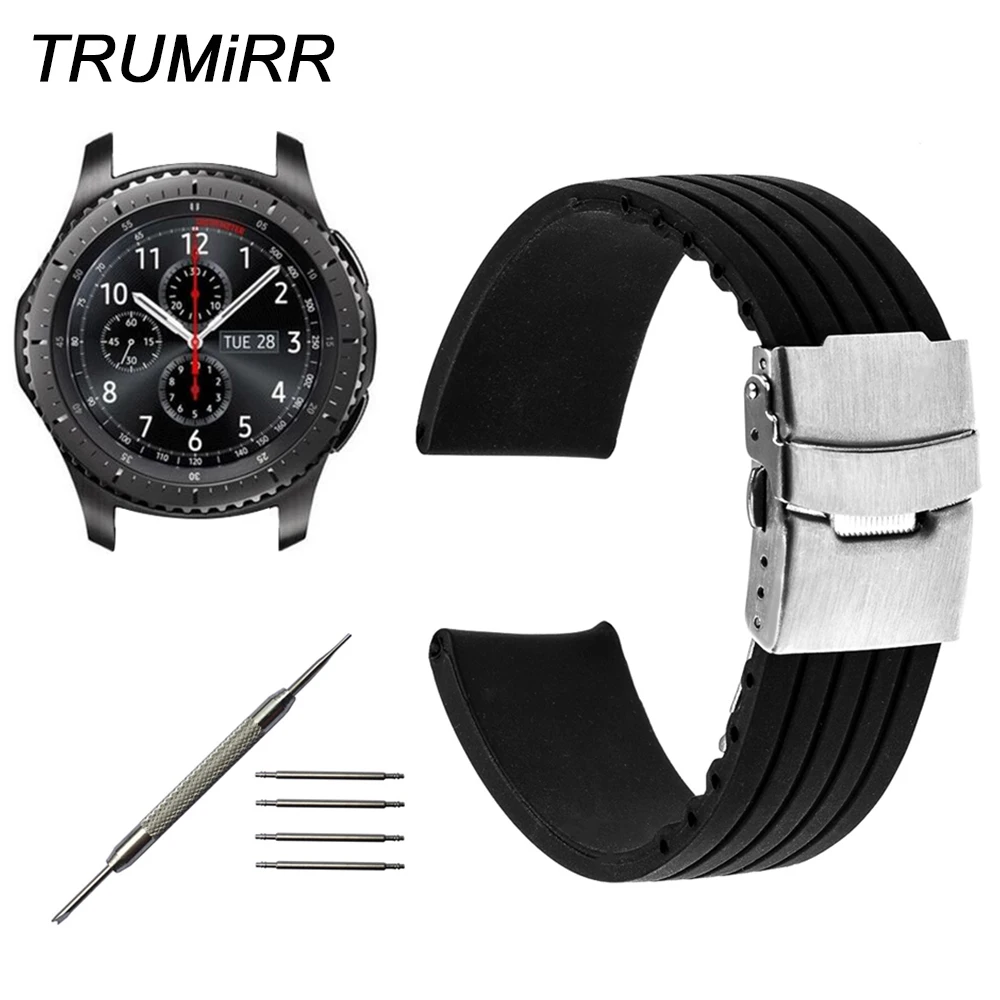 Cinturino In Gomma di Silicone 22mm per Samsung Gear S3 Classico Frontier  Garmin Fenix Chronos Cinturino di Chiusura di Sicurezza Della Cinghia Da  Polso braccialetto|silicone rubber strap|rubber strap 22mmrubber strap -  AliExpress