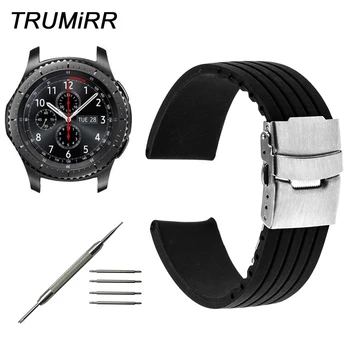 

Silicone Rubber Strap 22mm for Samsung Gear S3 Classic Frontier Garmin Fenix Chronos Watch Band Safety Clasp Belt Wrist Bracelet