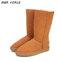 MBR FORCE/зимние ботинки из натуральной кожи на меху; женские ботинки высокого качества в австралийском стиле; зимние женские ботинки; теплые ботинки; botas mujer