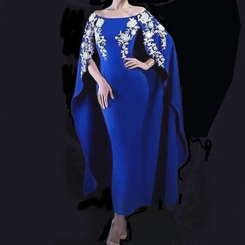 Abendkleider Королевское синее вечернее платье de noche Длинное Элегантное карнавальное вечернее платье Robe De Soiree аппликация Avondjurk