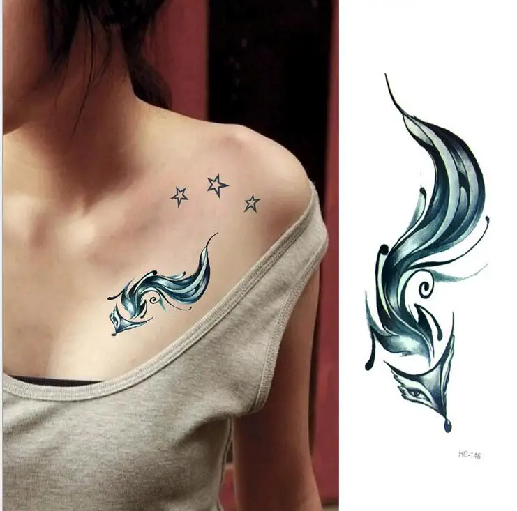 

Stalls selling Korean color fresh Fox tattoo design water-proof body stickers