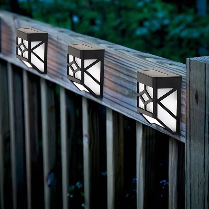 Lâmpada de Energia Montagem na Parede Jardim ao ar Luz de Parede Solar Luz Livre Quintal Caminho Paisagem Passarela Cerca Lâmpada 4 Pçs 2 Led 3 energia solar montagem na parede led luz