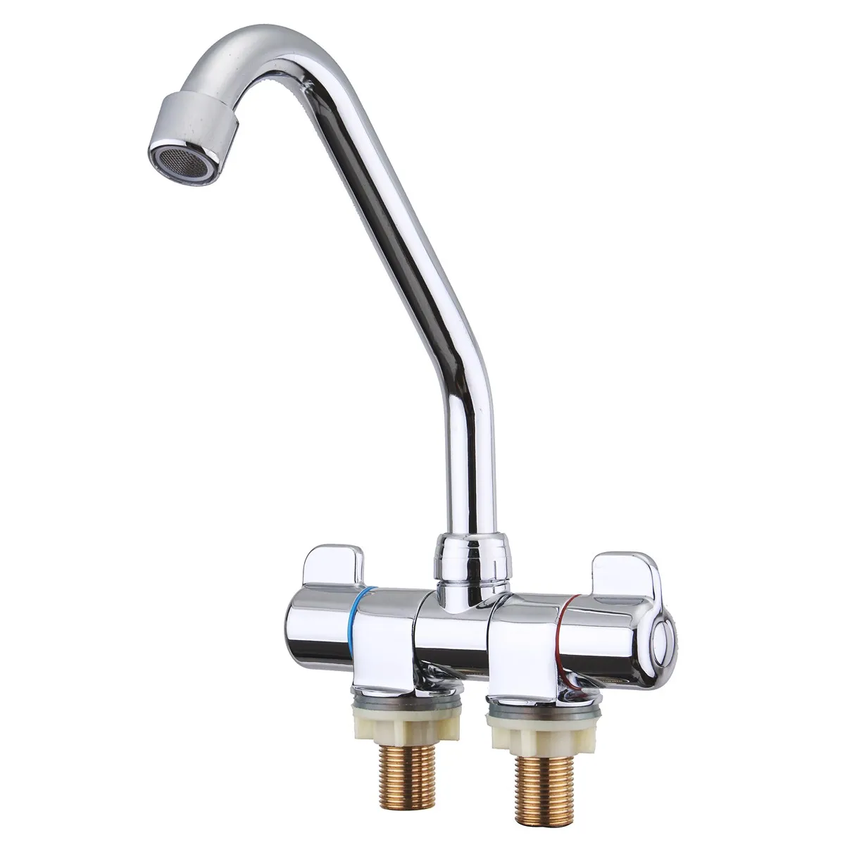 

Copper Basin Faucet Hot and Cold Water Deck Mounted Kitchen Folding Cockpit Caravan 360 Degrees Rotation Bathroom Mixing Tap