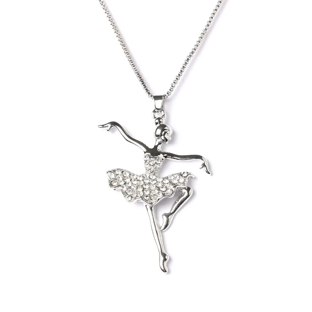 Fashion Silver Plated white Dancing Ballerina Dancer Ballet Dance