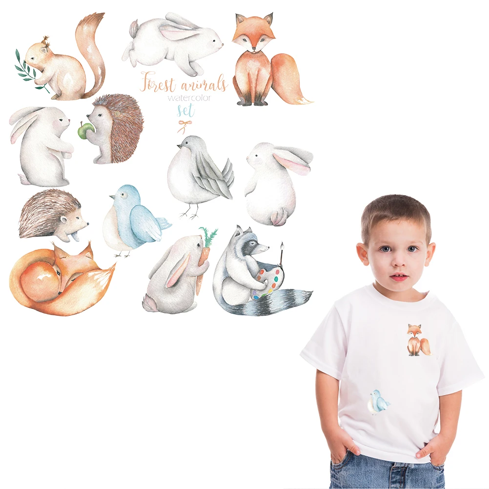 

Cute Cartoon Animal Stickers on Clothes Large Size Iron on Transfers for Clothing DIY Patch Badges Applique Accessories