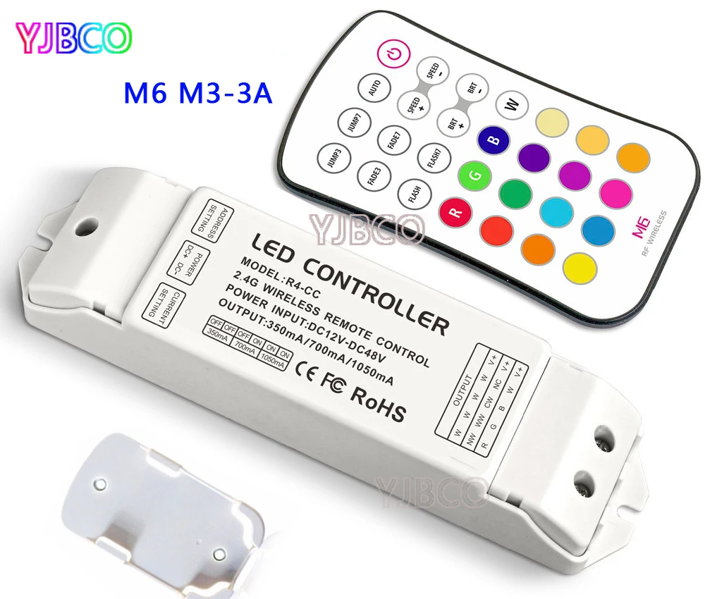 

DC12V Led RGB Strip Mini Controller RF Remote Panel Wireless CV Constant Voltage Receiver M6+M3-3A for LED RGB lights tape