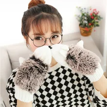 Очаровательный 7 цветов Обувь для девочек Для женщин новинка мультфильм Зимние перчатки вязать теплые Перчатки для фитнеса Ежик с подогревом ворсинок наручные варежки