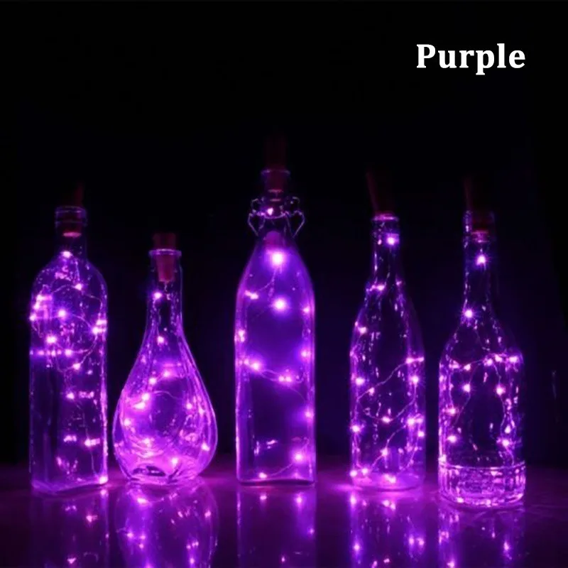 10 светодиодный s на солнечных батареях пробковый светодиодный светильник-гирлянда медная гирлянда проволочный светильник s рождественское праздничное украшение для вечеринки, свадьбы - Испускаемый цвет: Purple