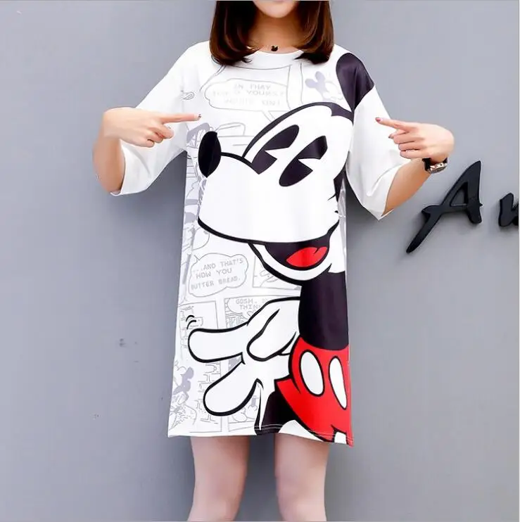mickey mouse summer ladies long t shirt dress