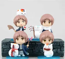 Фигуры аниме «тетрадь дружбы Нацумэ» кошка-сэнсэй фигурку модель игрушки супер прелестные куклы 4 шт./лот 8 см